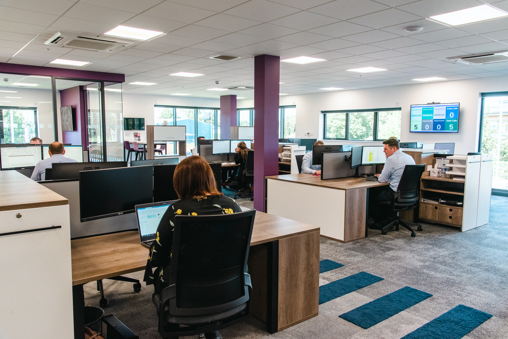 Office workers working at their desks