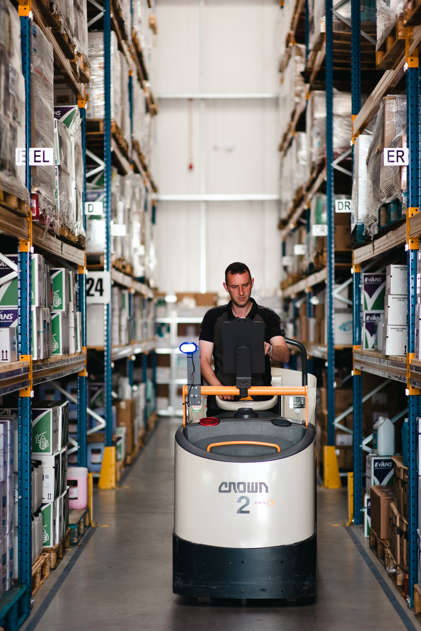 Acticare Warehouse man on machine