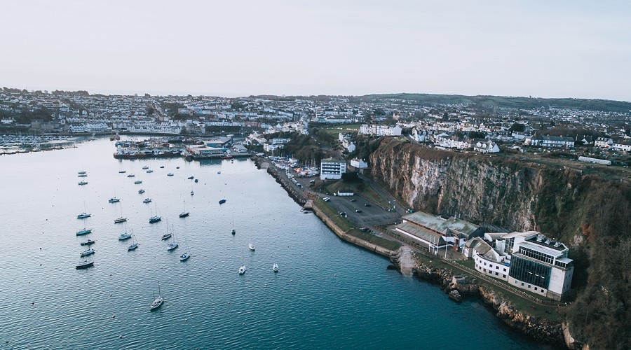 Drone photography of a harbour 