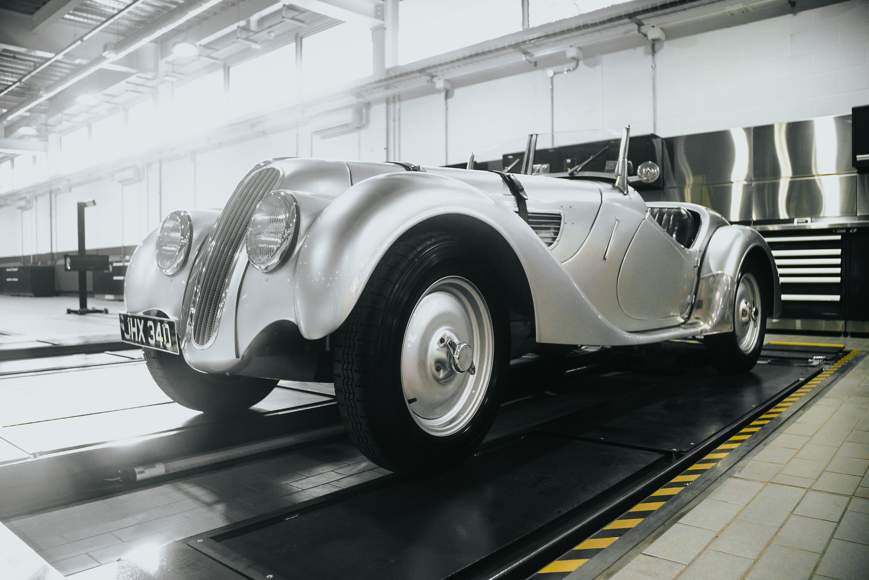 Silver BMW car