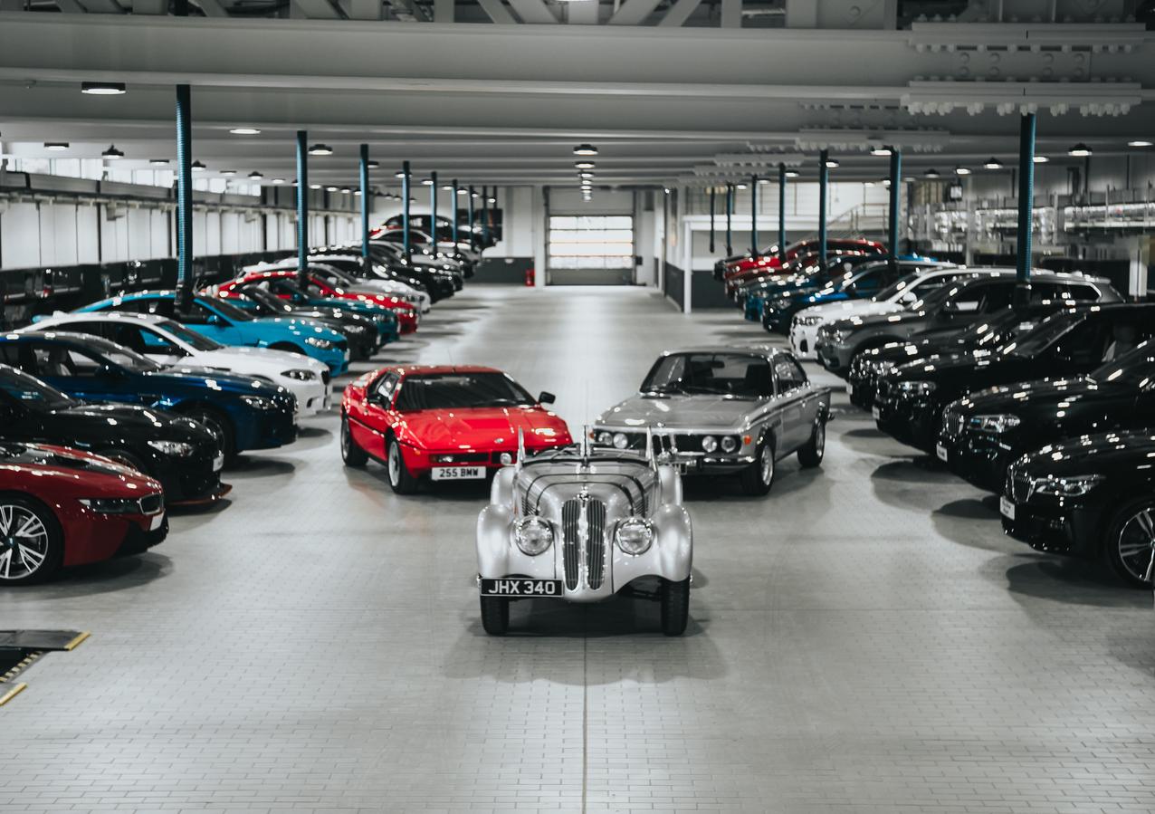 Cars in a BMW garage
