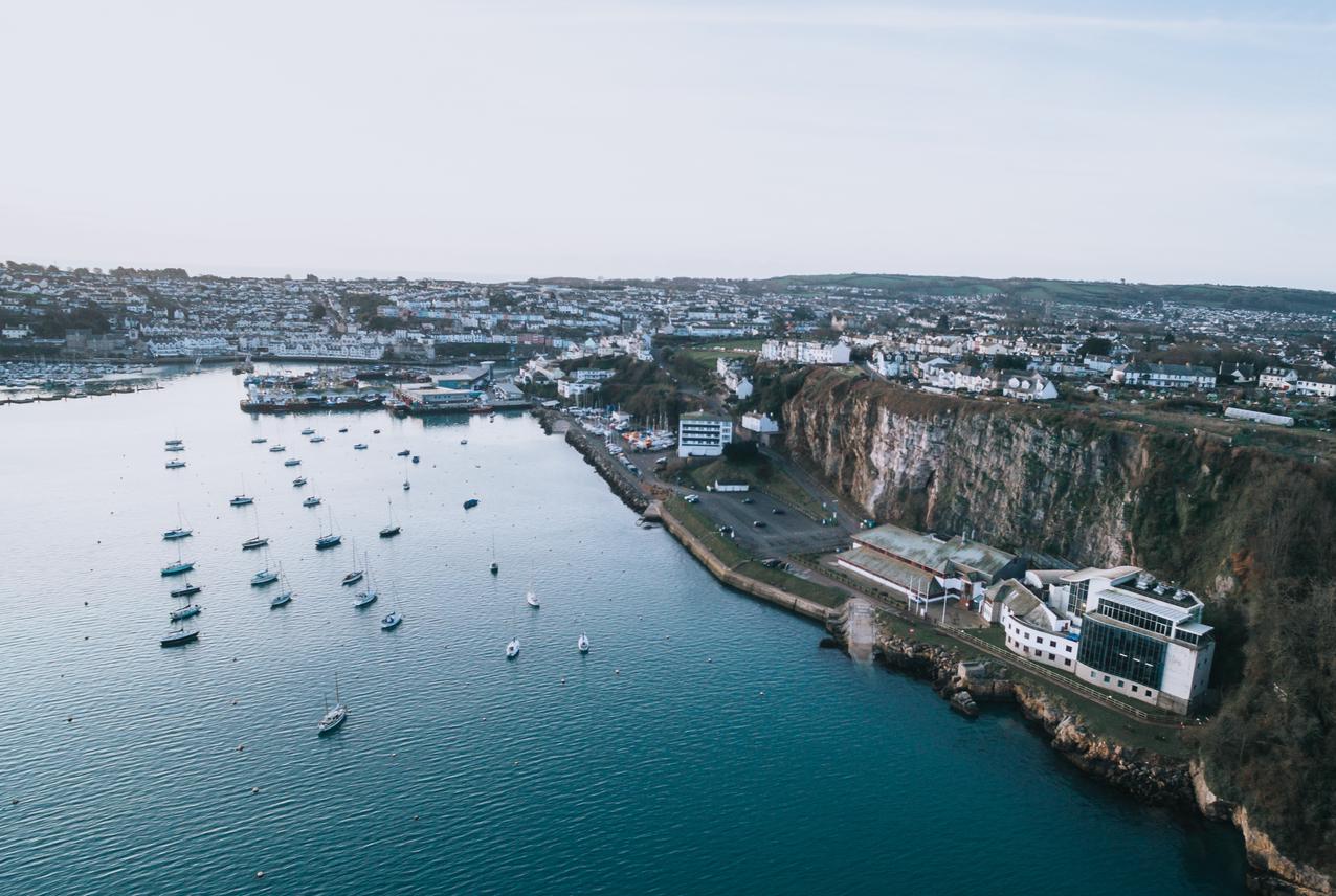 Drone shot of harbour