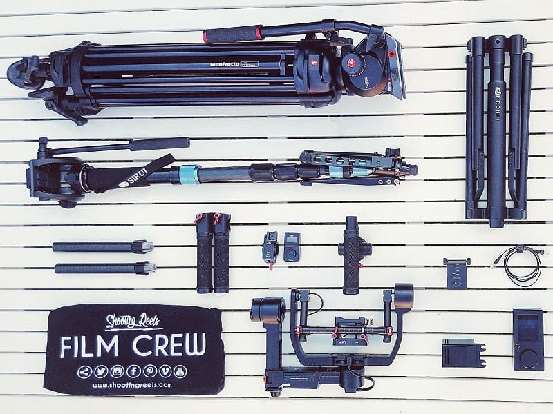 Flatlay of Shooting Reels filming equipment in 2015