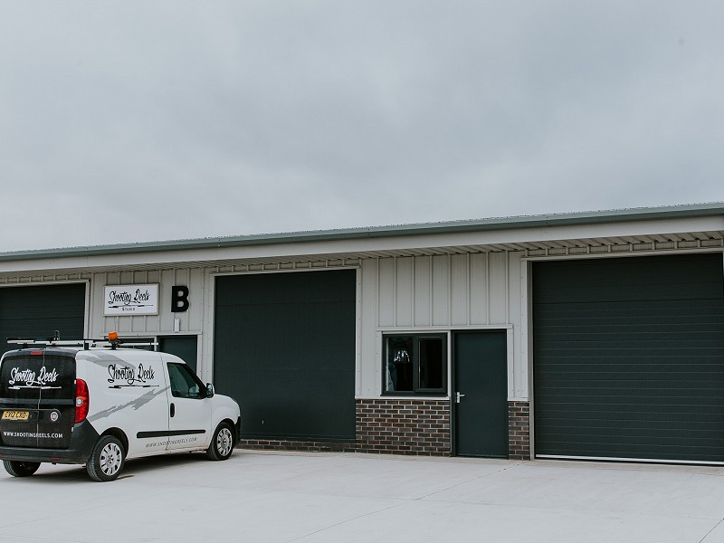 Exterior of Shooting Reels studio with van