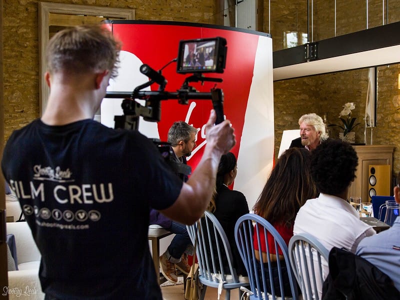 Ed filming Richard Branson